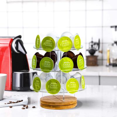 China Large Capacity Viable 360 ​​Degree Rotating Disposable Coffee Pod Dolce Capsules Enthusiasm Capsules Holder for sale