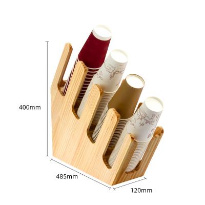 China Hot Selling Viable Coffee Cup Compartment Acrylic Condiment Trolley Coffee Accessory Organizer for sale