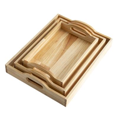 China Modern Custom Wood Serving Plates Set With Serving Handles Restaurant Food Trays for sale