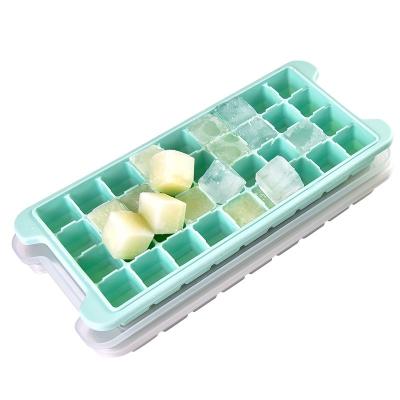 China Silicone Ice Tray Viable Frozen Ice Cubes With Ice Cube Lid Cold Cube Mold In Box Homemade Drink for sale