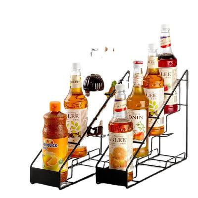 China Factory Direct Selling Workable Wrought Iron Jam Bottle Wine Bottle Display Storage Rack for sale