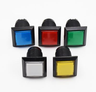 China 32*32mm Small PC Plastic Square Push Button Arcade Game Machine Transparent Push Button LED Illuminated Buttons for sale