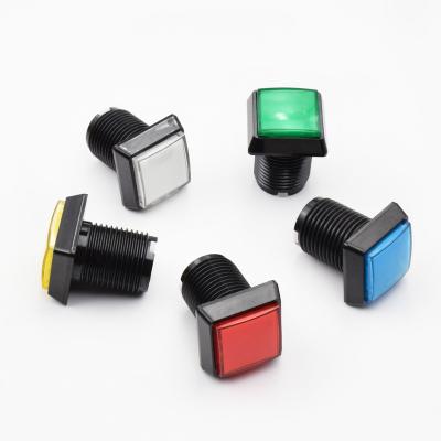 China Hot-selling Plastic PC Arcade Game Button 51*51mm LED Square Arcade Machine Push Button Switches for sale