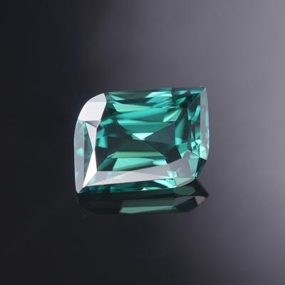 China Fire SICGEM Wholesale Price 5.3*7.3 MM 1 Ct Color Set Or Special Sheet Cut Green Color China Loose Moissanite for sale