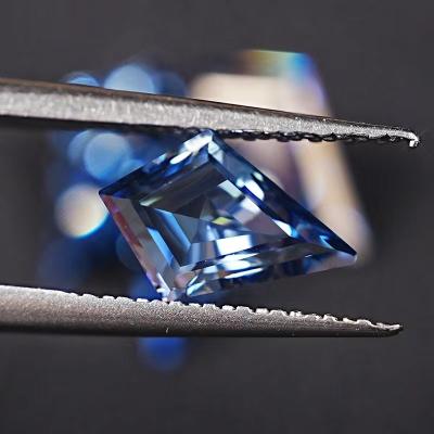 China Custom Single Carat Diamond 2*4.5 Mm 1 Carat Fire SICGEM Shape Vvs Moissanite Blue Color Or Stones for sale