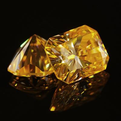 China Color Set or Wholesale Price Trendy High Quality Yellow Moissanite Diamond Customized Radiant Gemstone Developed by Loose Fire Lab for sale