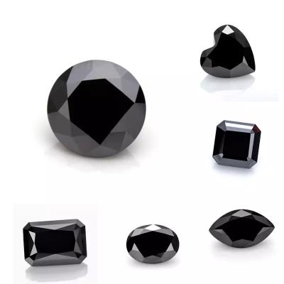 China Color Play Or Fire VVS Moissanite Factory Price Loose Black Synthetic Moissanite Man - Made - Lab Developed Custom Black Diamond Black Moissanite for sale