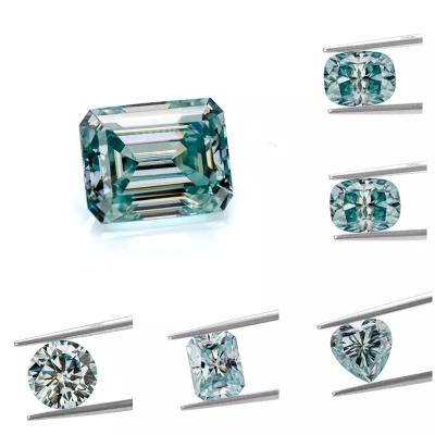 China Color Play or Loose Synthetic Gemstone Diamond For Jewelry Fire Blue Oval SICGEM Diamond Cut Around Emerald Radiant Elongated Cushion Moissanite for sale