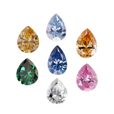 China Color Play or White Color Gem Stones Loose Moissanite Stone from Champagne Yellow Green Blue Gray D Rose Moissanite Pear Shaped Fire SICGEM for sale