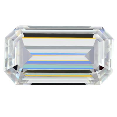 China High Quality D Gemstone No Carat SICGEM Game or Fire Color Long Emerald Cut Moissanite 2 Color Loose Stone Wands Moissanite for sale