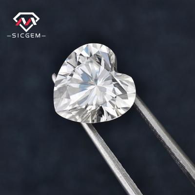 China SICGEM 6.5mm 1ct Moissanite Fire Heart Shaped Loose Synthetic Stone or Color Play Stone for sale