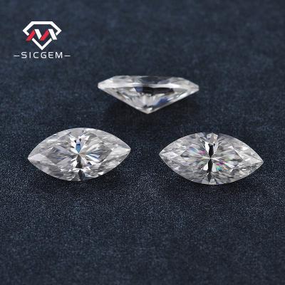 China Game or fire SICGEM DEF Marquise Cut Moissanite Loose Stones 10x5mm 1 to 7 color 7A carat grade super best quality wholesale price for sale