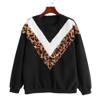 China Long Sleeve Leopard Fashion Comfortable Women Winter Sweatshirt Anti-Shrink for sale