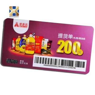 China Super Cheap Price Printing Reward Card Sale Gift Discount Voucher Scratch Business 0.38mm Plastic Cards for sale