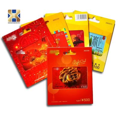 China Supermarket Plastic Custom Gift Voucher With Barcode Printing Paper Packaging Box Sleeve Gift Business Luxury PVC NFC Custom Card for sale