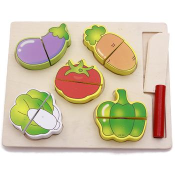 China Simulation cutting food toys baby plays simulation educational colorful vegetable fruit set wooden cutting toy for sale