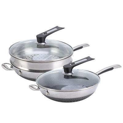 China High Capacity Stocked Stainless Steel Hot Selling Nonstick Frying Pan for sale