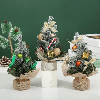 China New DIY Christmas Tree Christmas Decorations Artificial Table Decoration Small Christmas Tree Plastic for sale