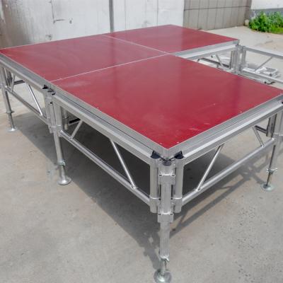 China Aluminum Alloy Stage , 1.22x1.22m Assembled Red Performance Stage Whwt01 for sale