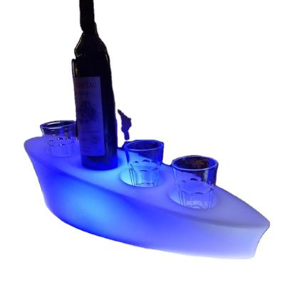 China Sustainable Plastic LED Cup Holder / Led Serving Tray / Swimming Pool Floating Beer Bottle Holder for sale