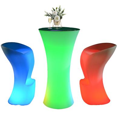 China Modern Bar Bistro Setter Led Table Cheap Bar Tables For Home / Bar Furniture Plastic Led High Lighted Cocktail Bar Table for sale