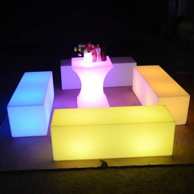 China Power Remote Control Color Bar Table Battery Changing Portable Nightclub LED Bar Furniture Table and Chair for Event for sale