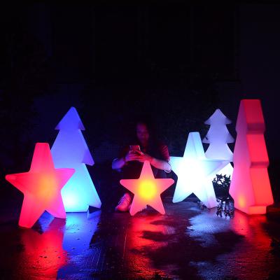 China Christmas Plastic Glowing Star Color Changing LED Lamp, Led Outdoor Christmas Five Point Star, Star Shape Led Christmas Lights for sale