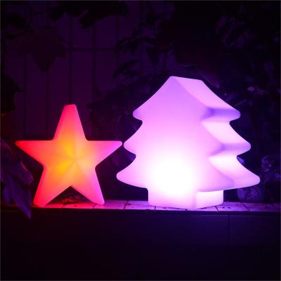 China Led Christmas Lights Wedding Decorative Plastic Led Tree Stand Star Snow Lamp Outdoor Christmas Decoration Trees Lighting for sale