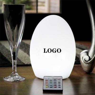 China Modern Wireless Rechargeable LED Egg Shape Table Lamps 16 Colors Changing LED Table Light Decoration Bar Table Lights for sale