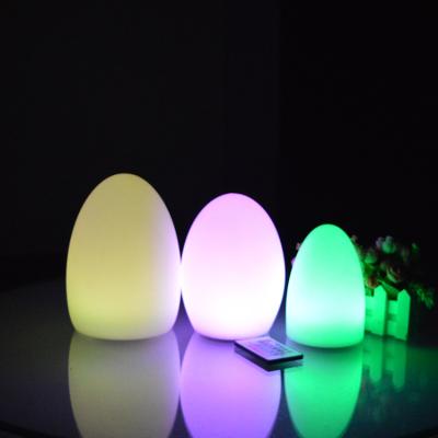 China Hotel Rechargeable 16 Colors Led Egg Shape Lamp Outdoor for sale