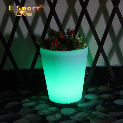 China Plastic Led Light Bright Color Large Size Plastic Flower Pots for sale