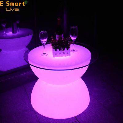 China Modern LED Cocktail Table With Flash Controls &16 Different Colors Glow Portable Tables for sale