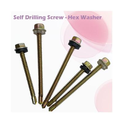 China Pan Ruspert Zinc Plated High Strength Steel Flanged Hexagon Washer Head Self Drilling Tapping Screws for Sheet Metal China Factory for sale