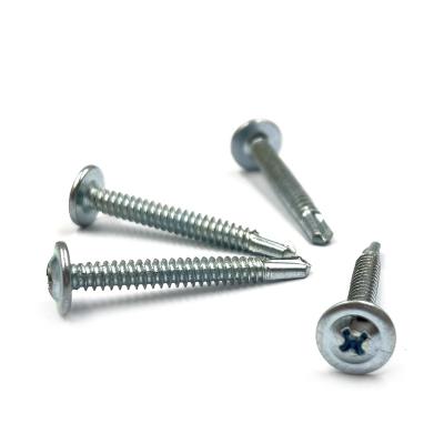 China Pan Zinc Plated Extra-wide Wafer Truss Head Self drilling Screw China Factory for sale