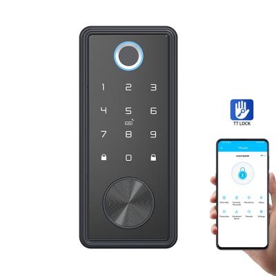 China Wholesale TTLOCK Aluminum Alloy Outdoor Biometric Smart Door Lock App Fingerprint Lock for sale