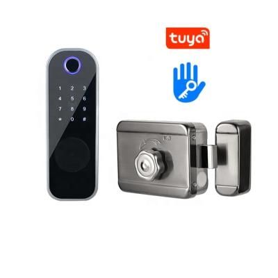 China WiFi APP TT WiFi Smart Home Digital Keypad Deadbolt Door Deadbolt Fingerprint Electronic Electric Keyless Door Lock for sale