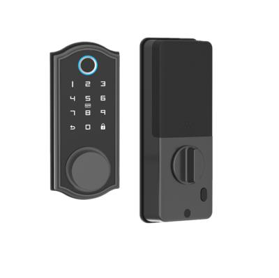 China Hotel Apartments Office Tuya Home Wifi Lock Controlled Fingerprint Deadbolt Smart Keyless Door Lock With US Standard for sale