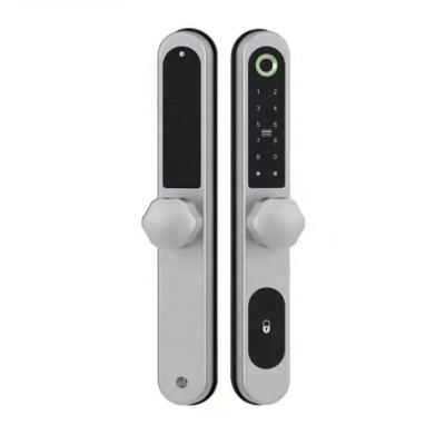 China Lock After Open Failed Outdoor Glass Sliding Door Lock Security Lock APP WiFi Fingerprint 5times Open Waterproof Smart Patio Door Locks for sale