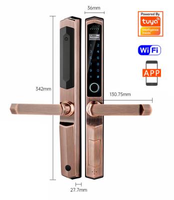 China Lock After Open Wifi Smart Broken Aluminum Waterproof App Bridge Lock 5times Failed Smart Door Lock for sale