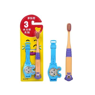 China Bear Design Disposable Custom Kids Plastic Toothbrush With Toy For Kid for sale