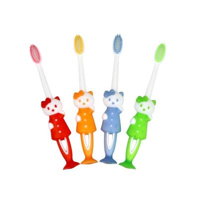 China High Quality Disposable Cartoon Children Kids Toothbrush With Suction for sale