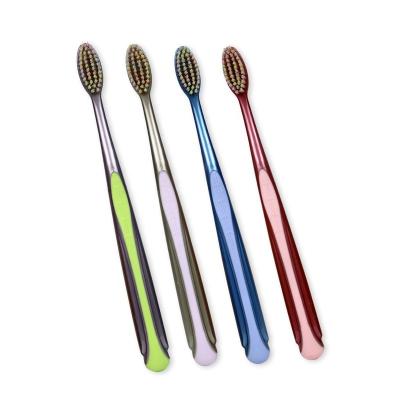 China Free Sample Disposable Luxury Design Medium Nylon Bristle Home Use Adult Toothbrush for sale