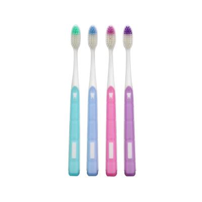 China Disposable custom adult cheap prices household logo rubber handle toothbrush for sale