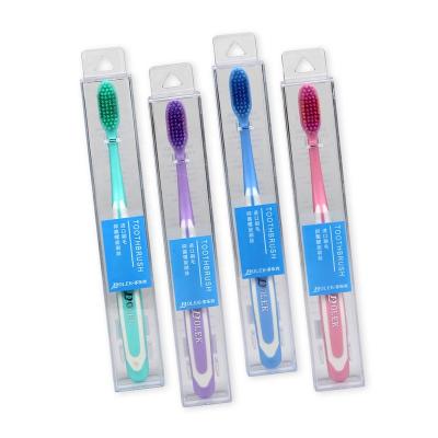 China Fashional Disposable Design High Quality Spiral Bristle Portable Adult Toothbrush Plastic Case for sale