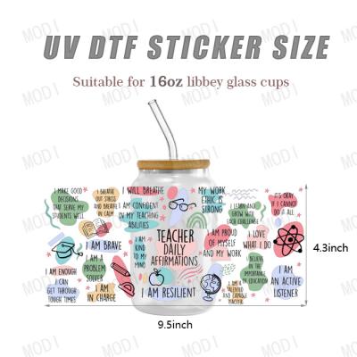 China UV DTF Decals Transferencias Adhesivo UVDTF 16oz Cup Wraps Transferencia Cup Wrap UV Decal Adhesivos para Taza en venta