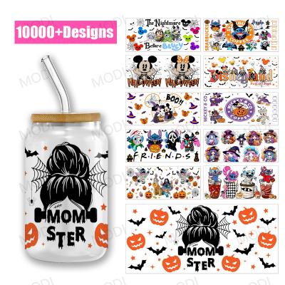 China Anpassungsfähige Halloween UV DTF-Transfers für Glas-Tumbler mit mehr als 1000 Designs zu verkaufen