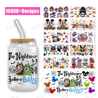 China UVDTF Cup Wraps Transfers Wholesale Transfer Printing Crystal Sticker Custom Halloween Decorations Dtf Uv Cup Wrap 16oz for sale