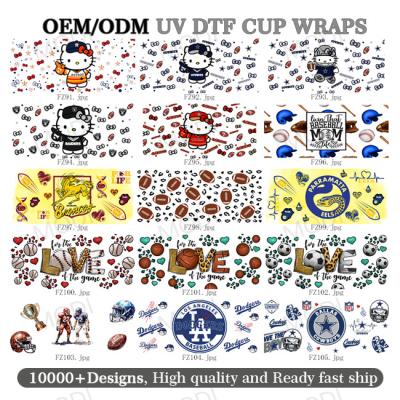 Китай Hello Kitty Custom Logo UV DTF Transfer Cup Wrap Stickers для стеклянных тумблер и мячей для регби продается