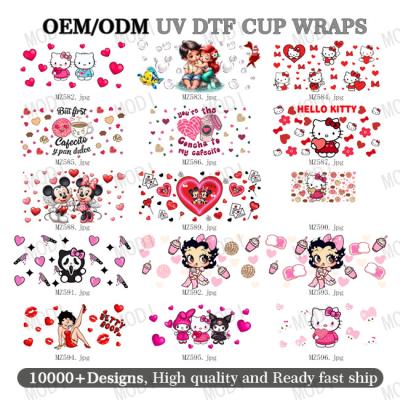 China Factory Custom UV DTF 16oz Cold Cup Wrap Transfers Transfer Printing Designs Ready To Ship For Cups for sale