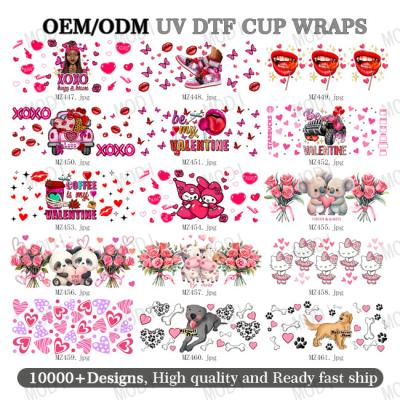 China VMy Love Skull Rose Valentine'S Day 20oz UV DTF Straight Wrap Transfers Stickers Custom Labels DIY Waterproof Logo for sale